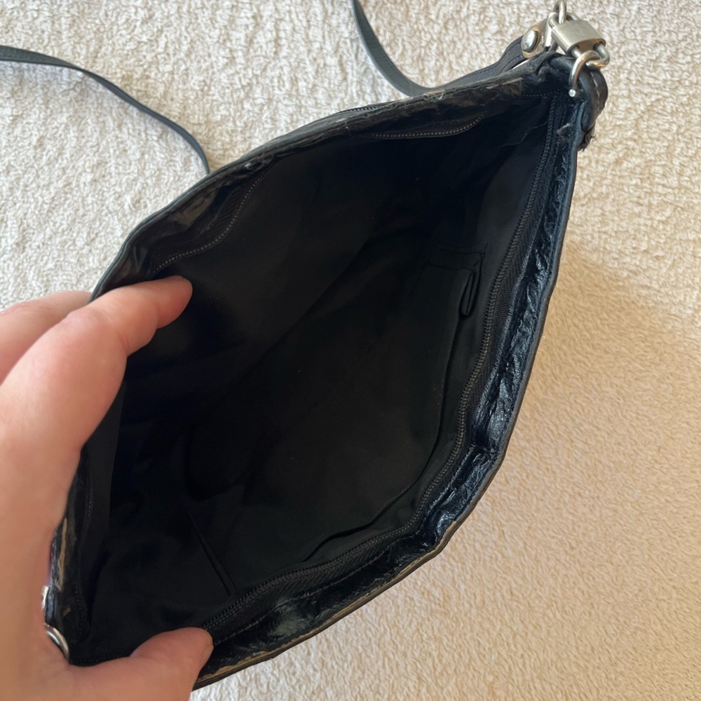 Vintage EL-ELEGANCE Black Glossy Shoulder Bag - Picture 11 of 16
